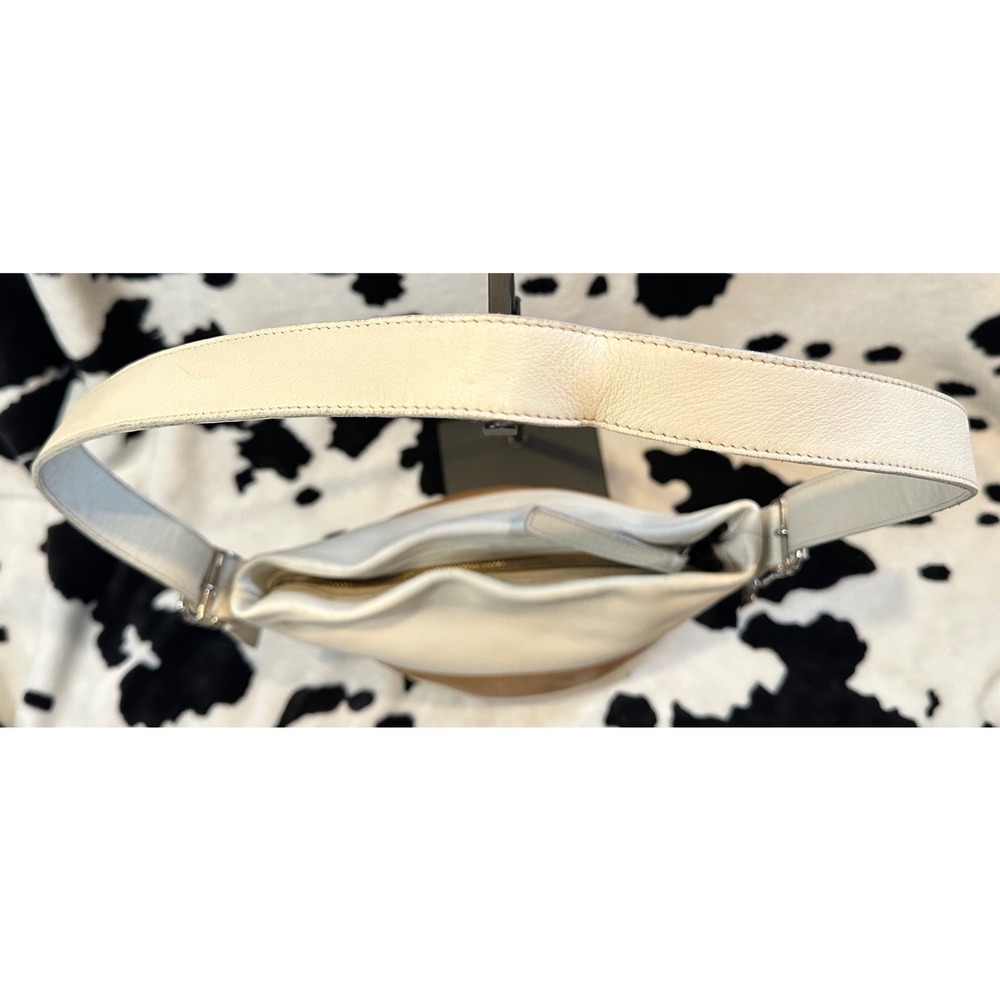 Coach Vintage 9173 Leather Bucket Bag Two Tone White Tan Shoulder Bag - Picture 8 of 11